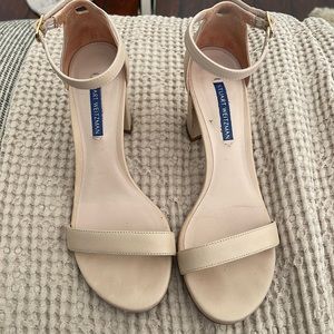 Stuart Weitzman nude block heel sandal